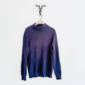 Selected Homme Men's Blue Cotton Cable Knit Sweater Size Medium